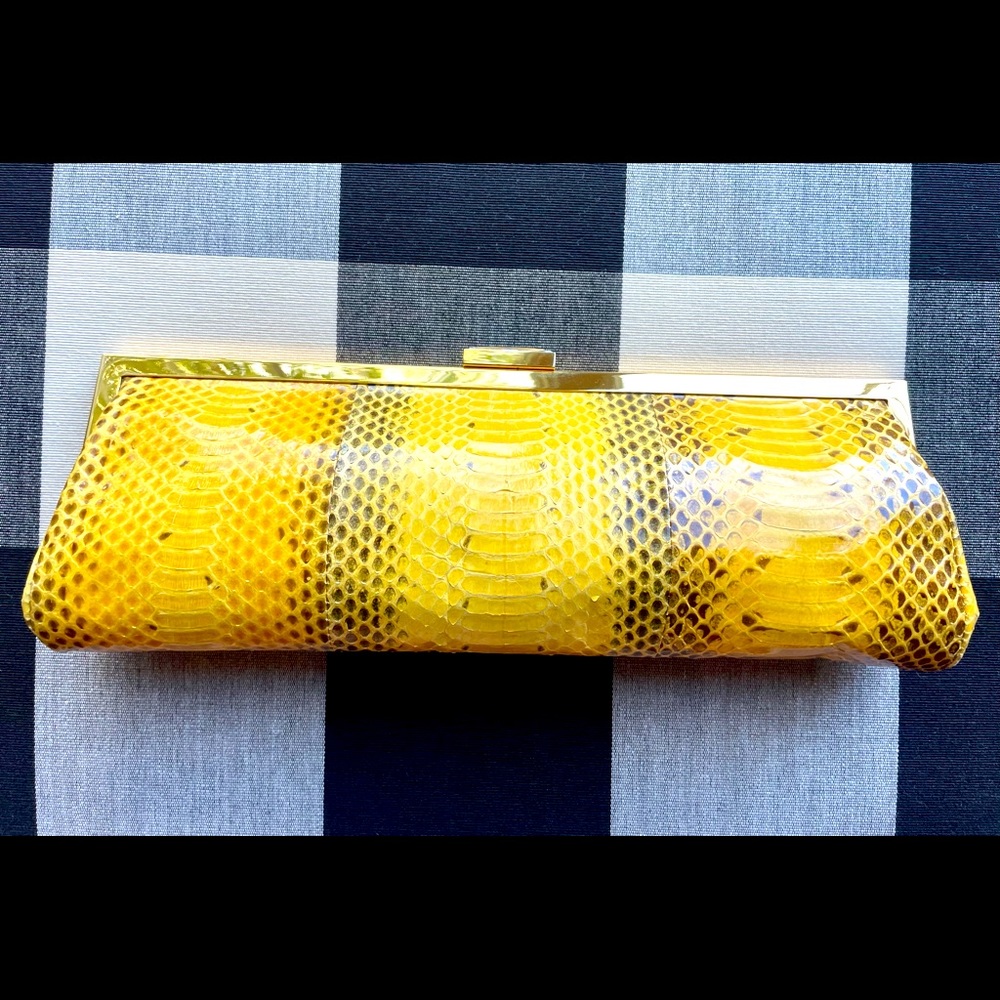 St. John Snakeskin Evening Bag with Removable Strap
